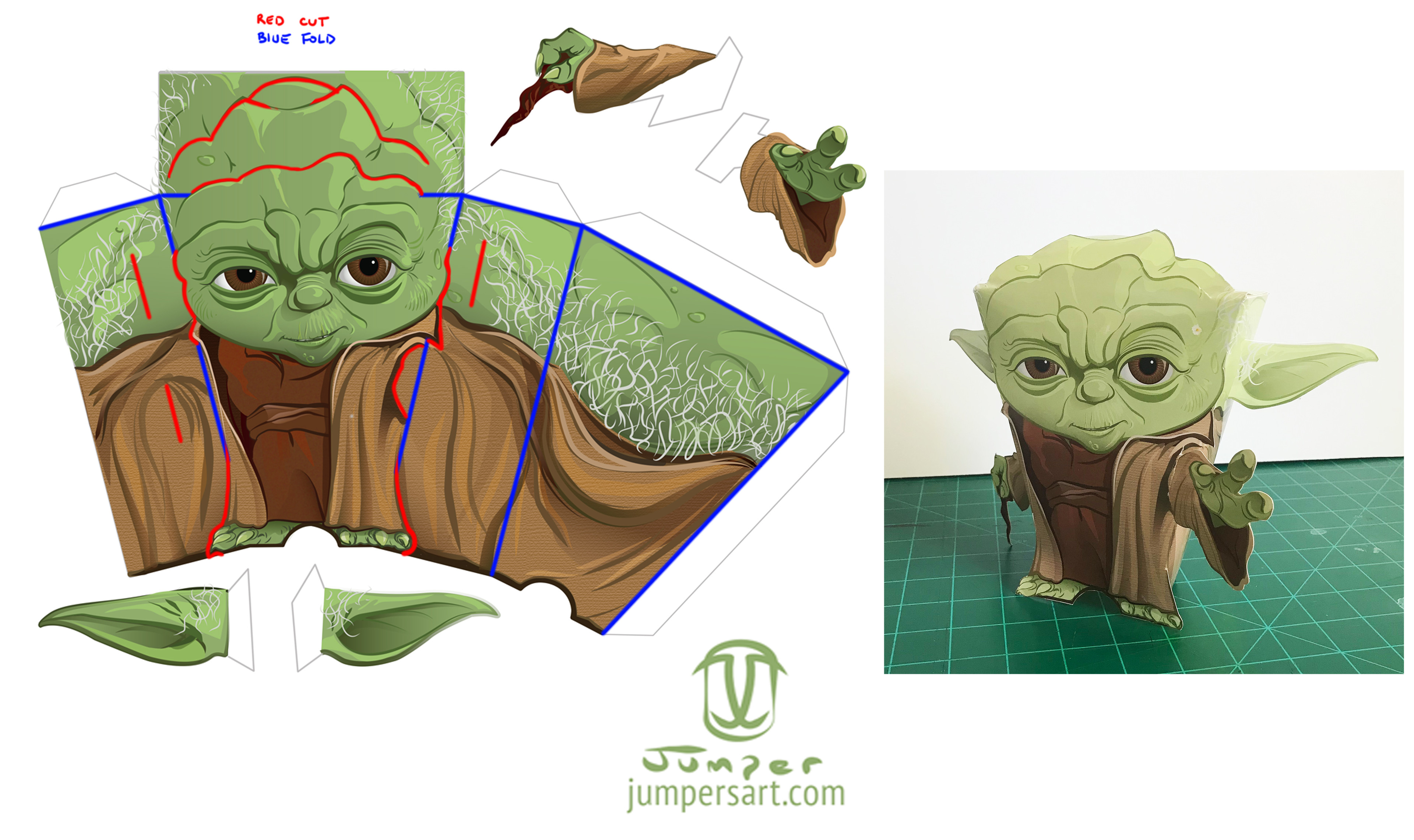 Yoda Fold and Cut Directions