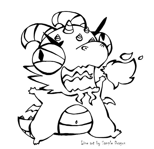 ArtStation - Angry Derp Dragon Coloring Page Free2Use