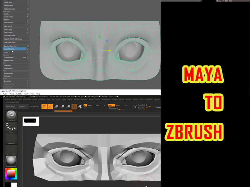how to import maya mesh to zbrush