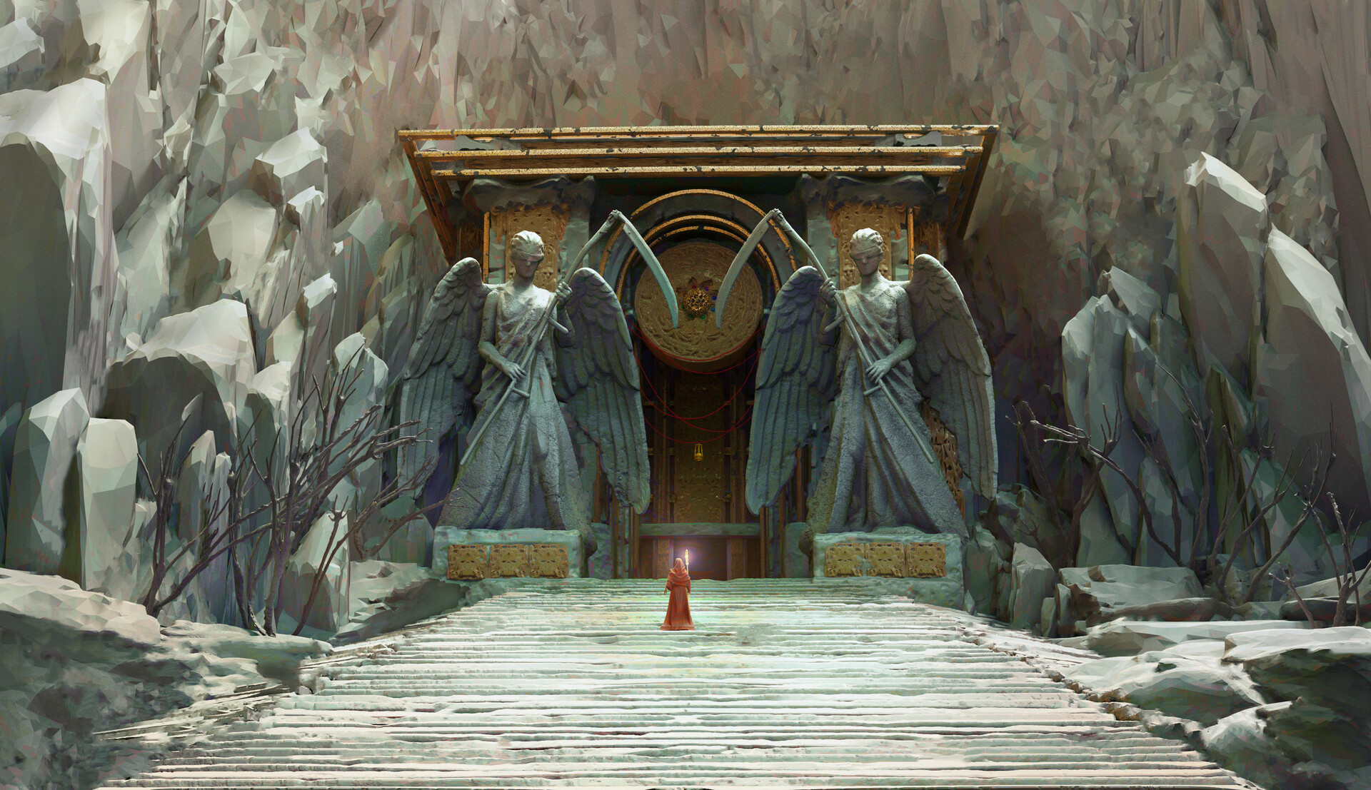 ArtStation - Guarded Mountain Shrine - Day/Night