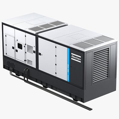 Atlas Copco QIS Power Generator - Industrial Diesel generator - 3D Asset