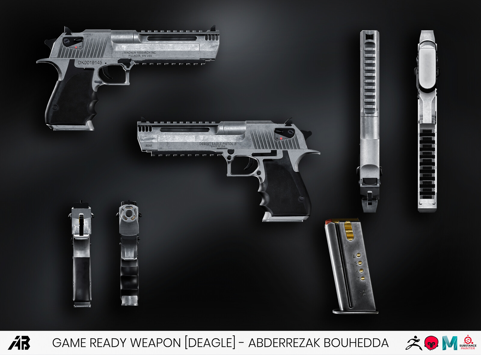 All sides of the model.