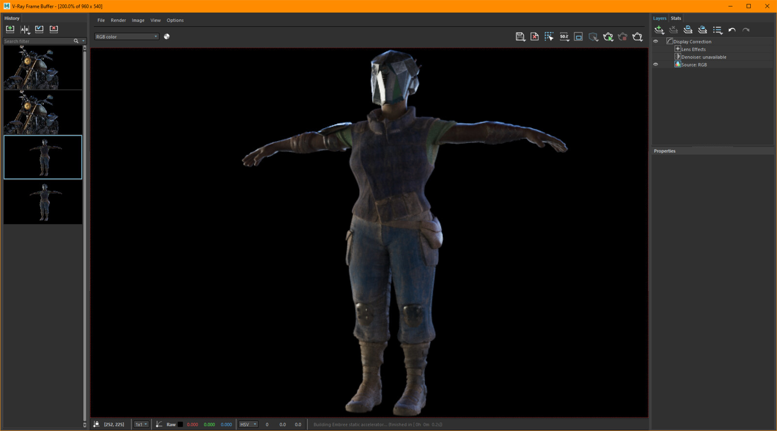 Close up of the re-textured Animation Mentor Rig Moya (the Enforcer).