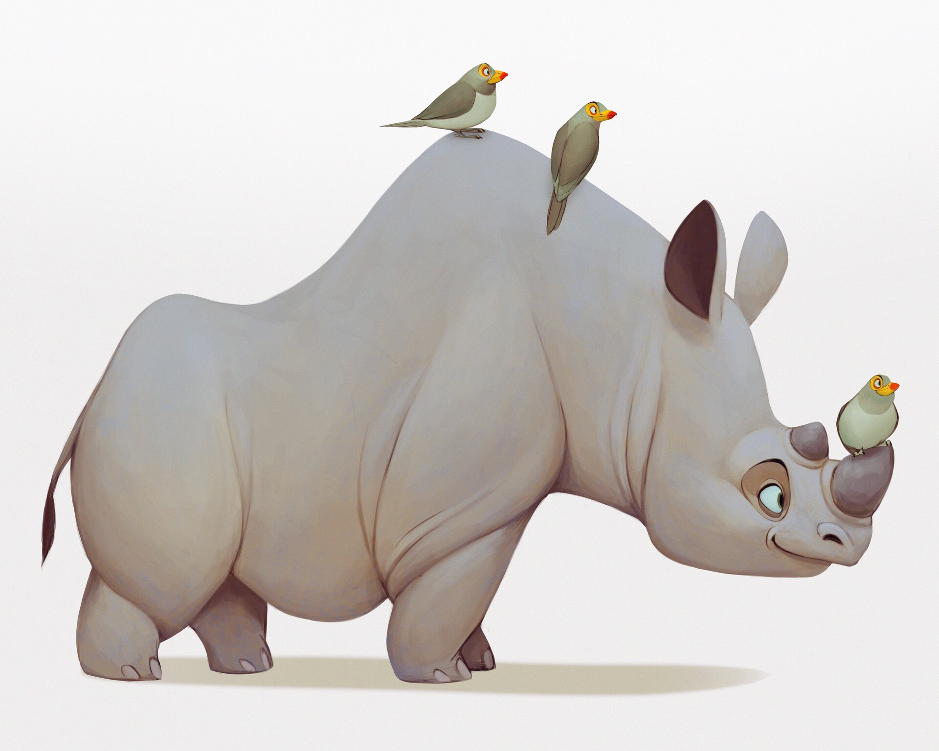 ArtStation - Rhino and Oxpeckers