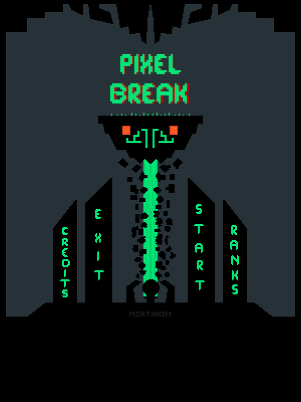 Pixel Break Title Screen Image (with Button texts)