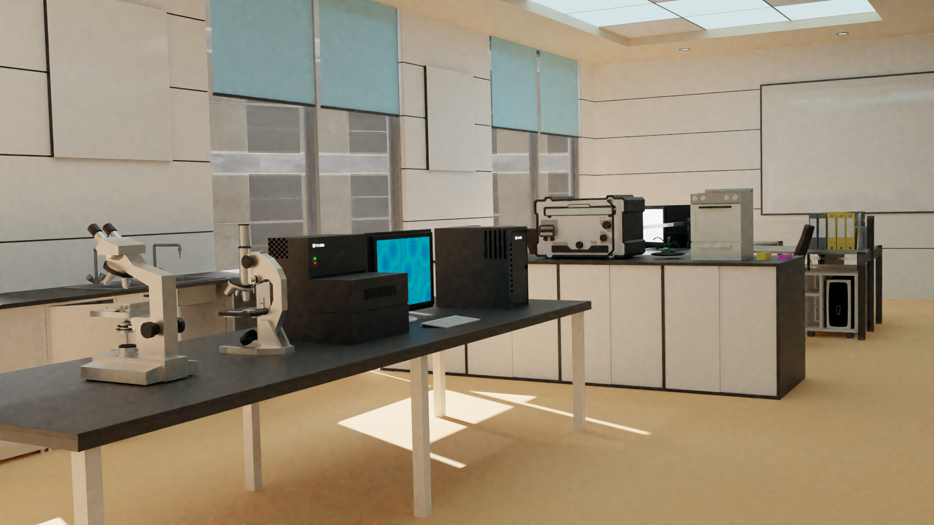 ArtStation Interior lab lighting and rendering animation in blender.