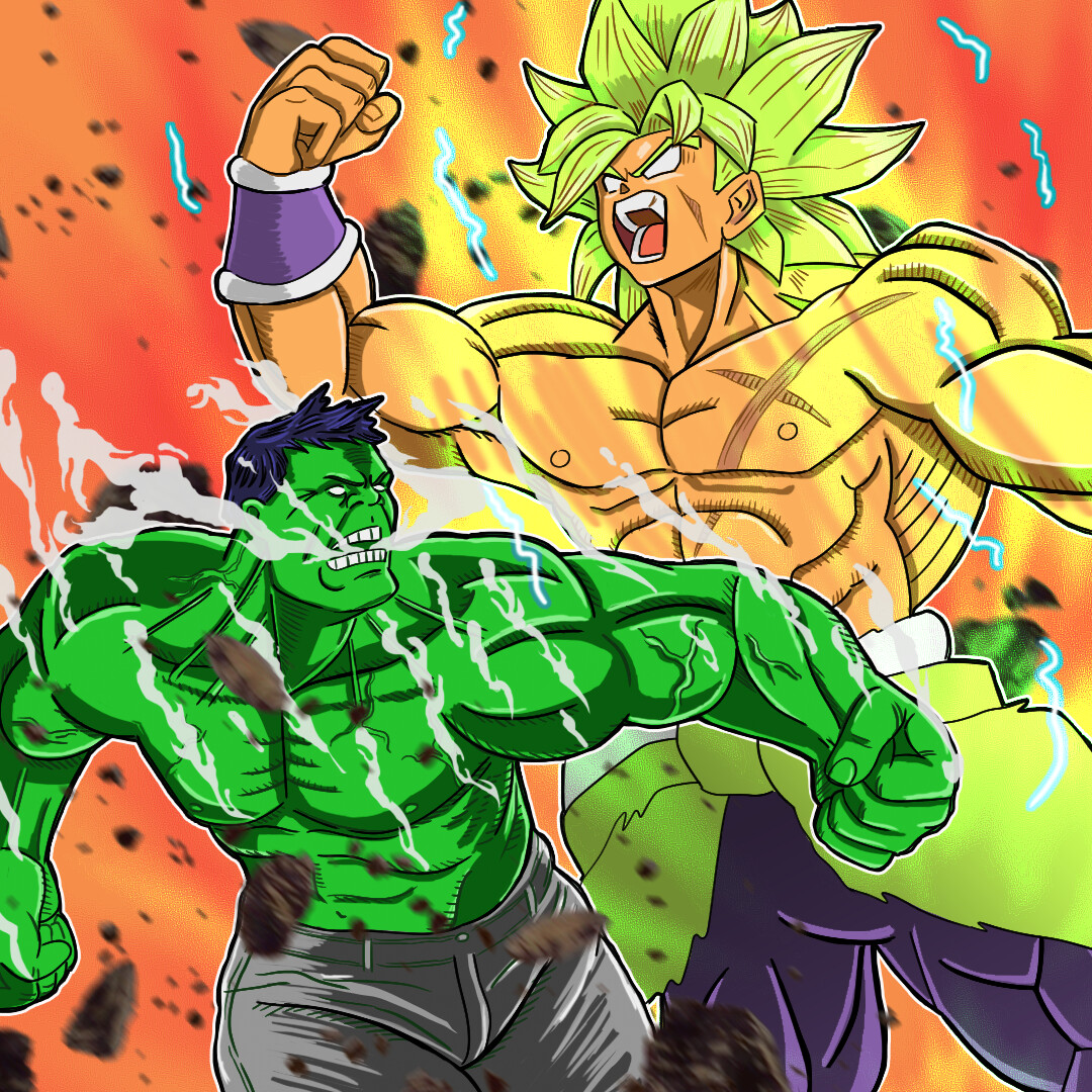 ArtStation - Broly vs. Hulk
