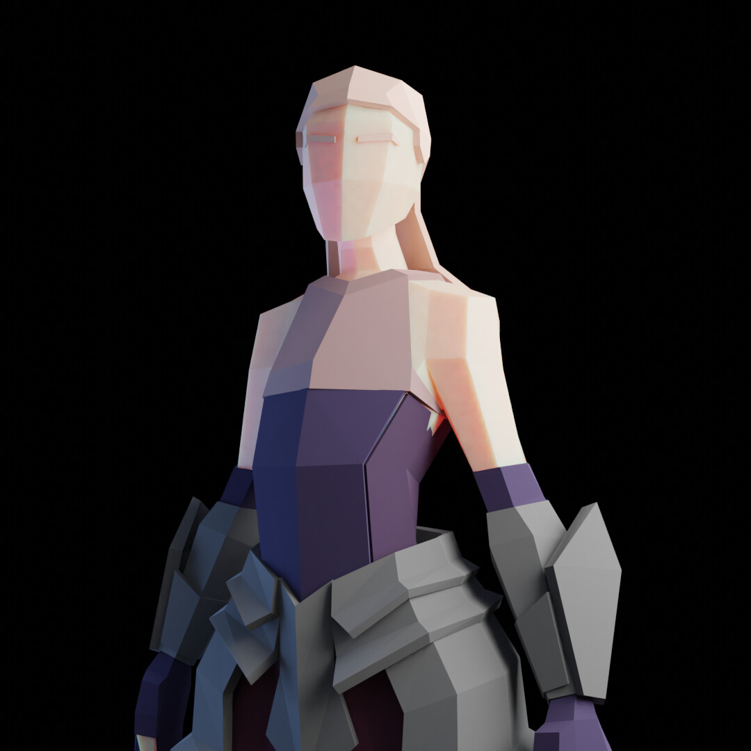 low poly anime character blender
