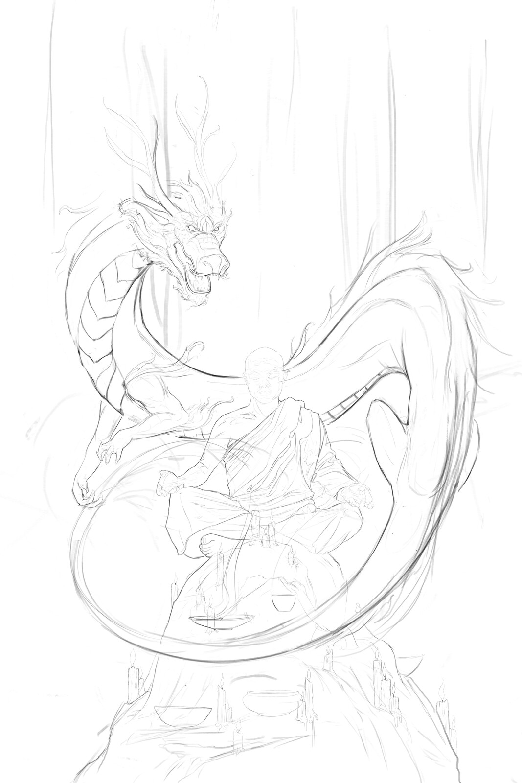 the initial concept for the dragon