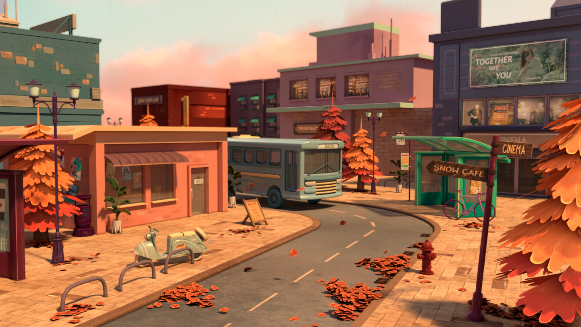 ArtStation - Rendering 2 Assignment 2 - Stylized city render