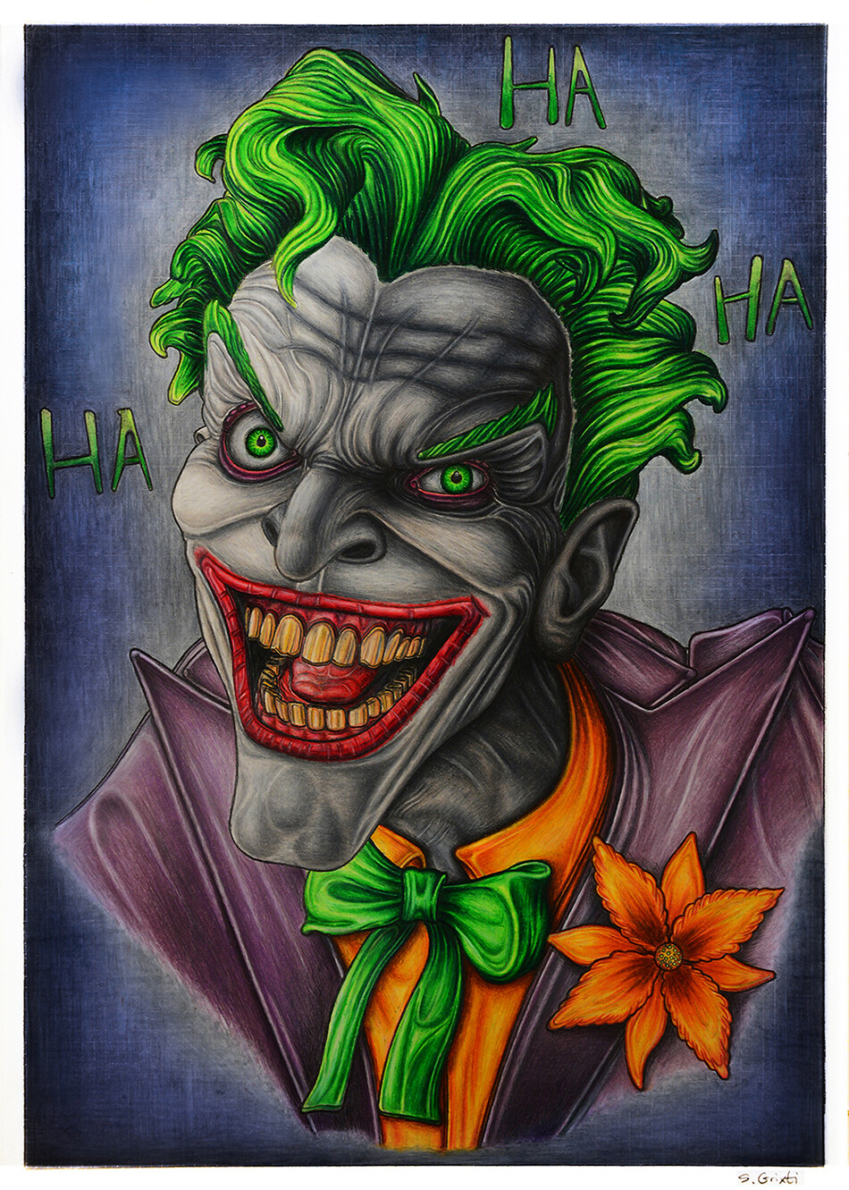 ArtStation - The Crazy Joker portrait drawing