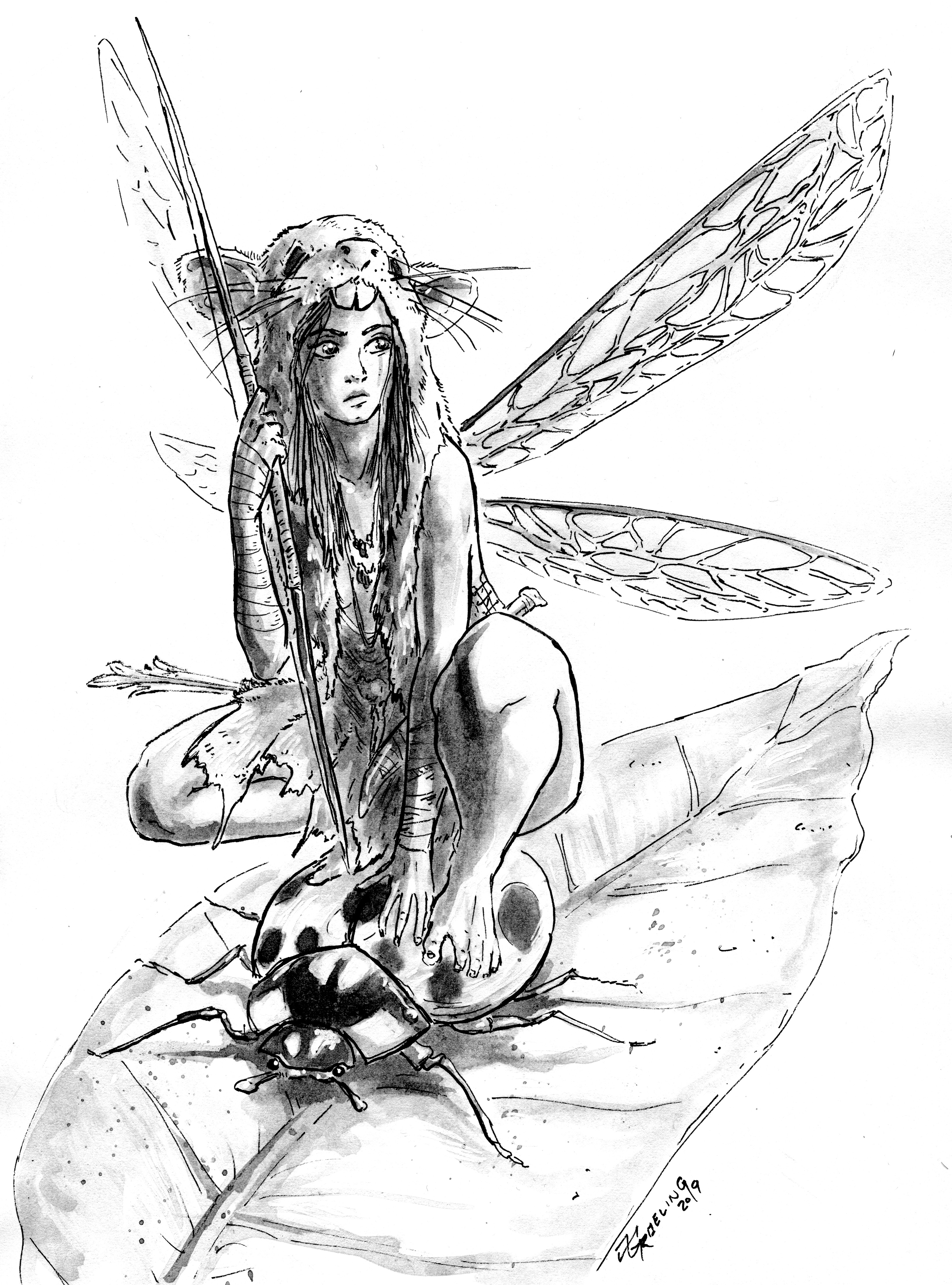 ink drawing scanned for coloring