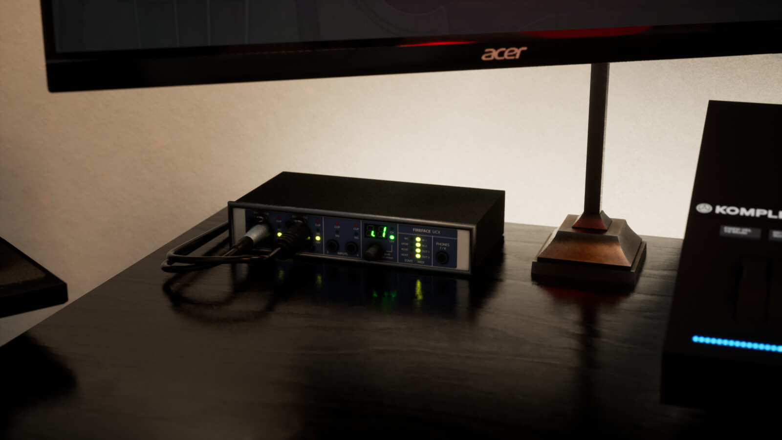 Some of the assets behind the studio. Here's a audio interface