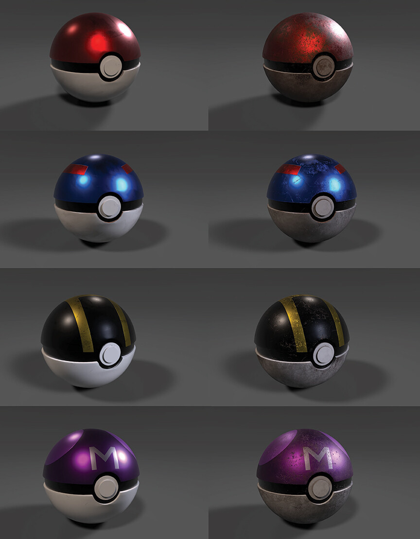 ArtStation - Collection of Realistic Poké Balls
