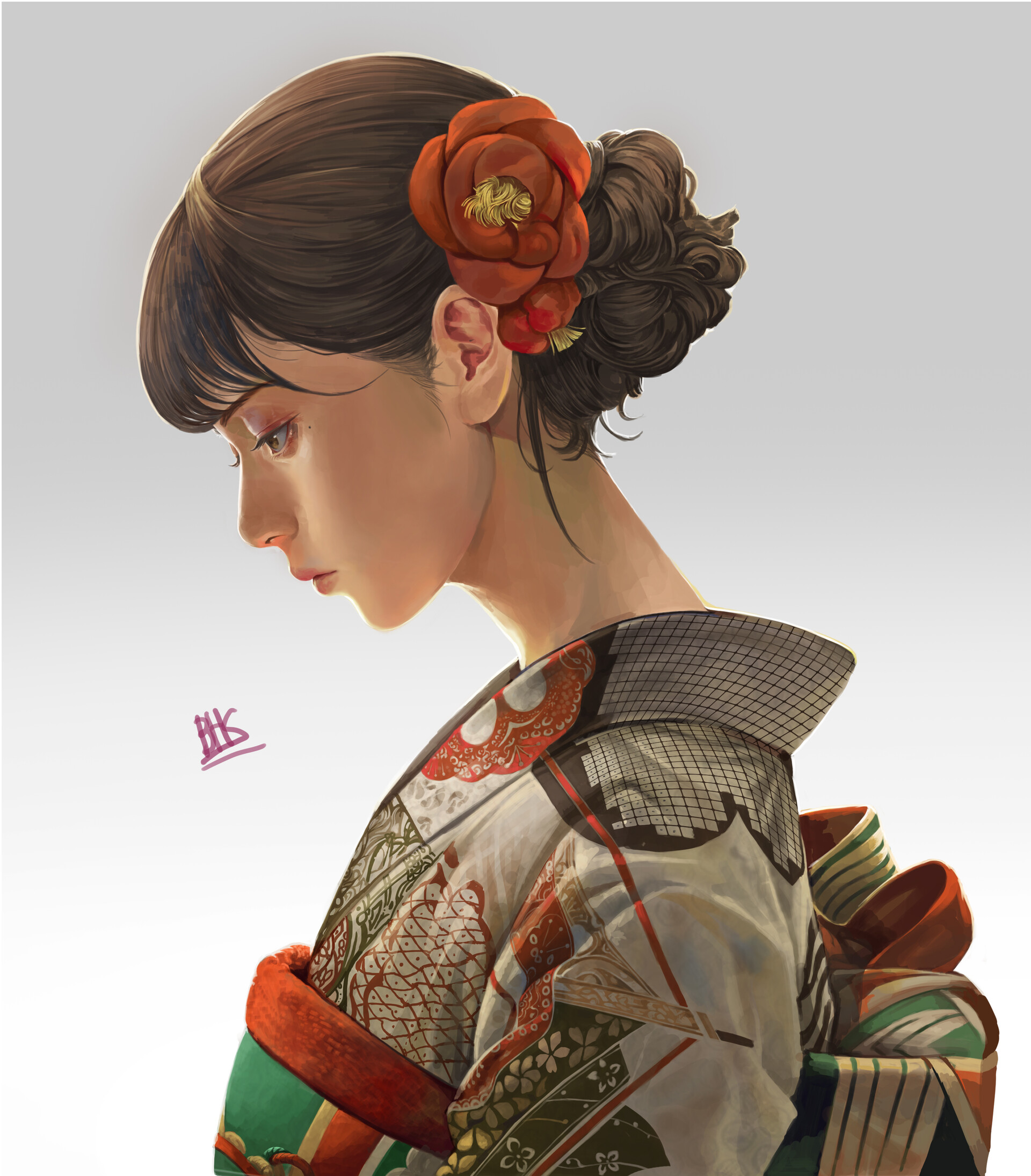 Artstation Japanese Girl Kimono