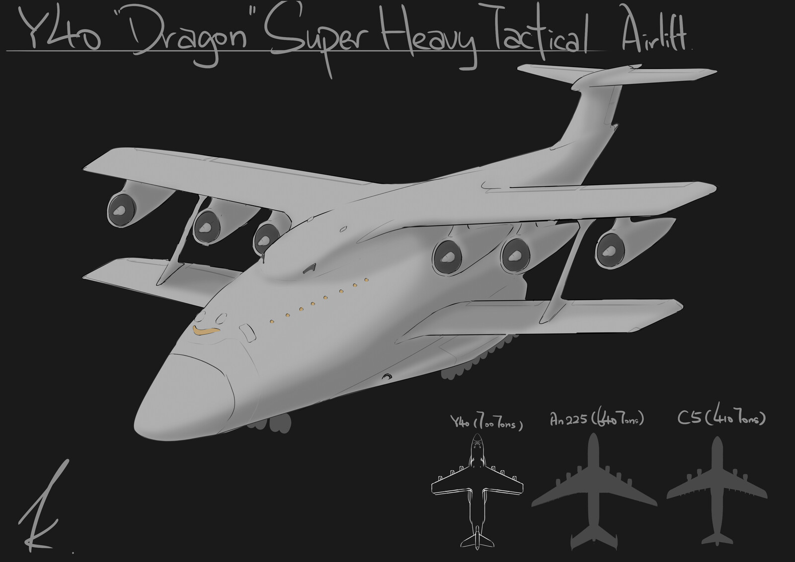 Y-40 "DRAGON" Super Heavy Tactical Airlift (Designed by KennethChan) 