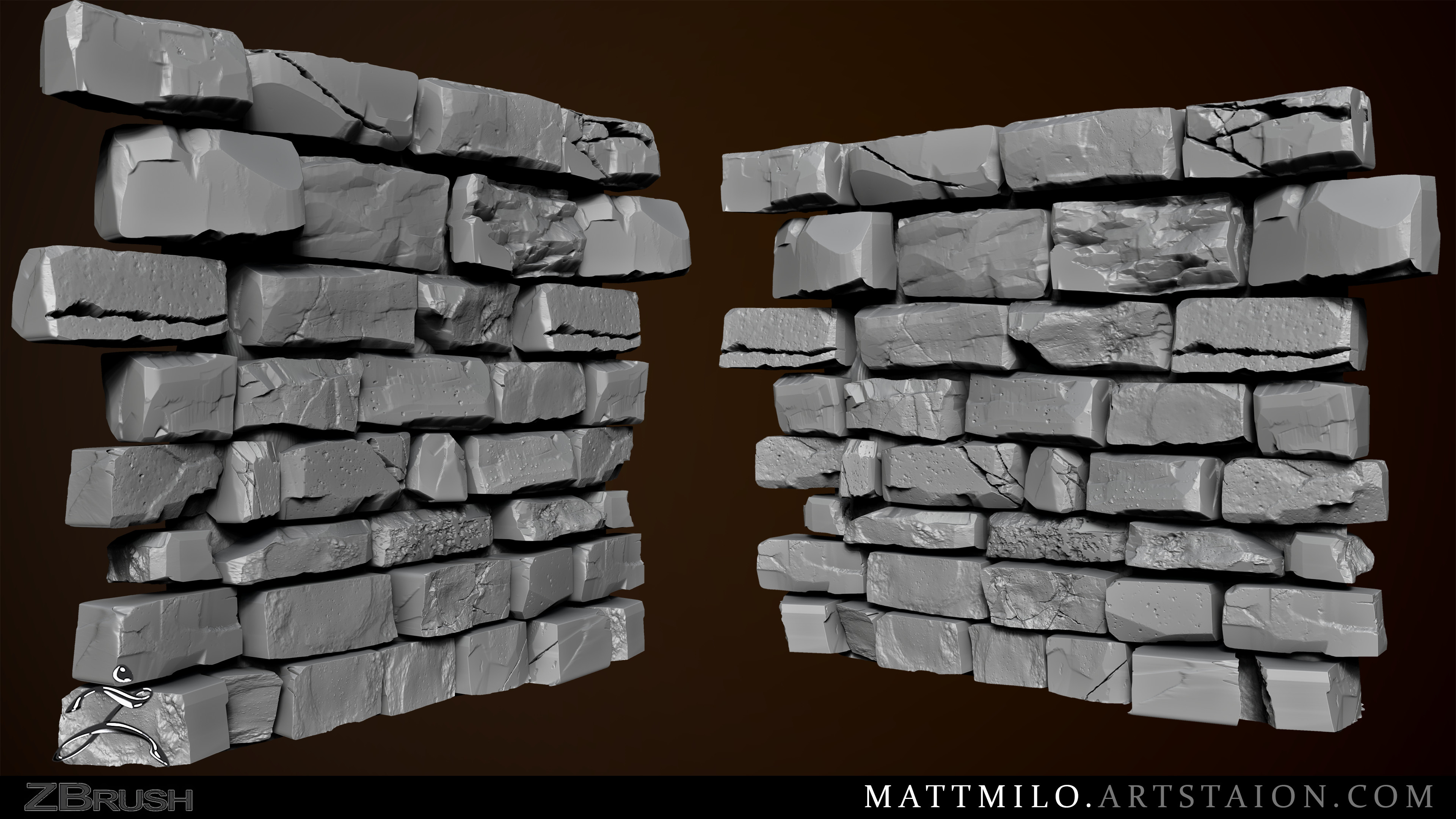 My retexture of Chiseled Stone Bricks - 3D model by LycanStarArt