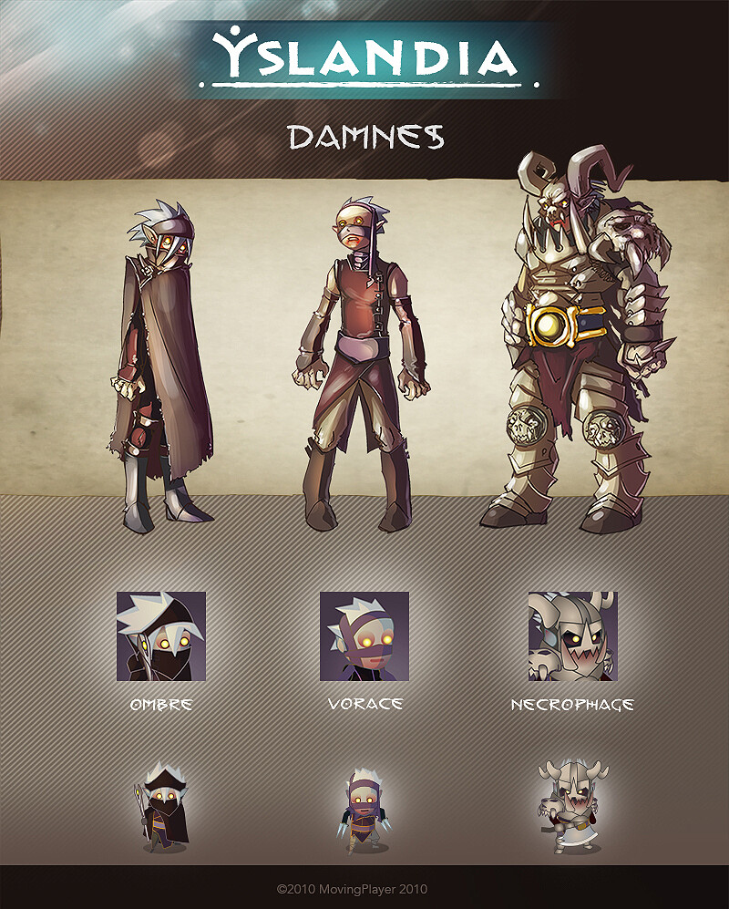 YSLANDIA - DAMNES - character design + icon + in game