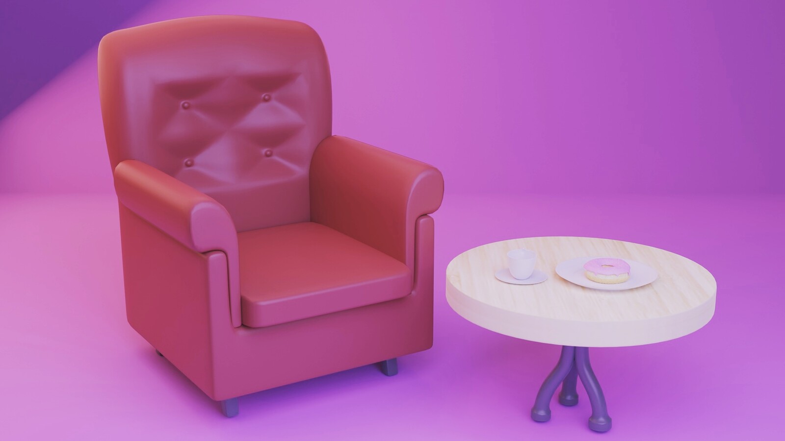 HyperStar Lovely Sofa Chair made in Blender