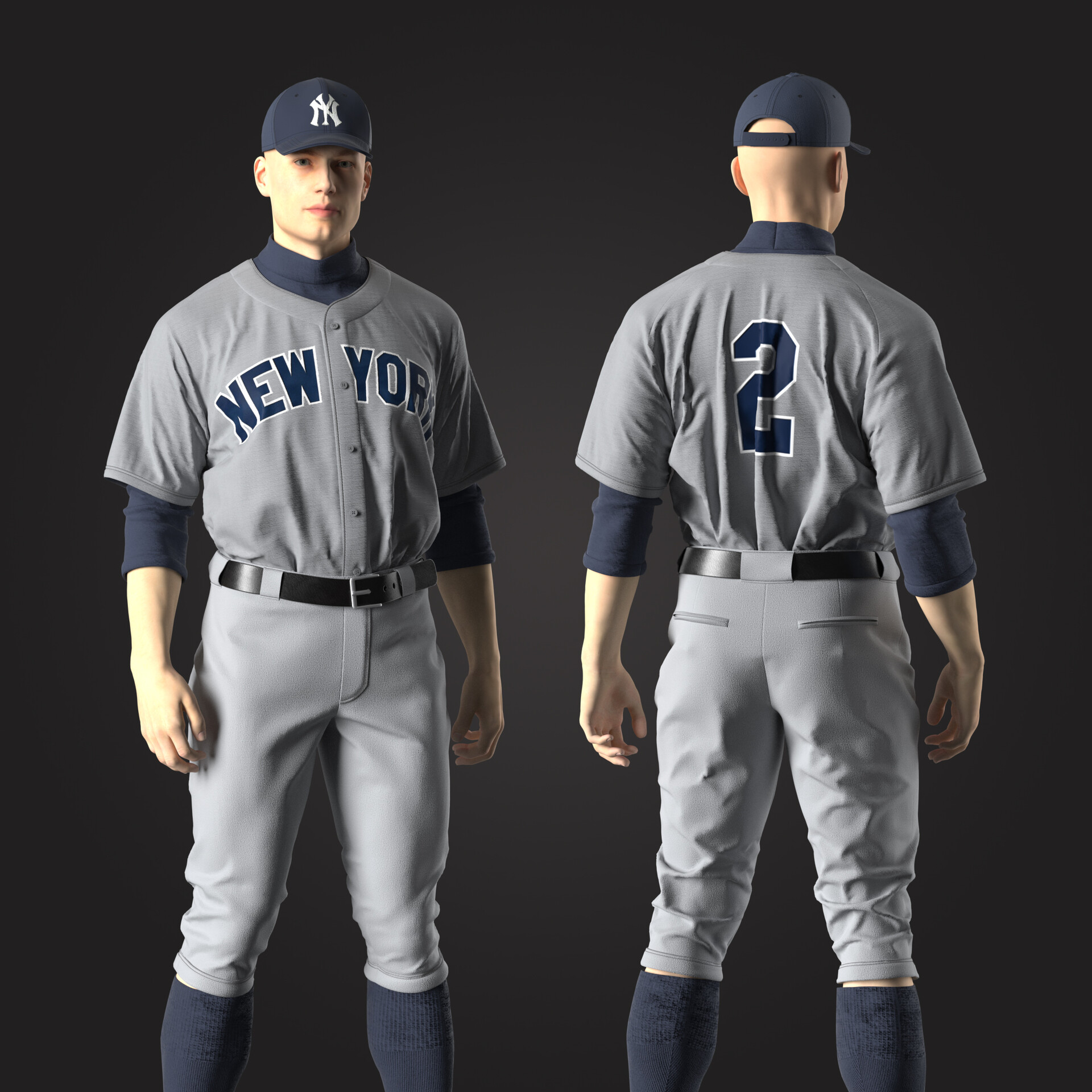 ArtStation - New York Yankees uniform / Marvelous designer