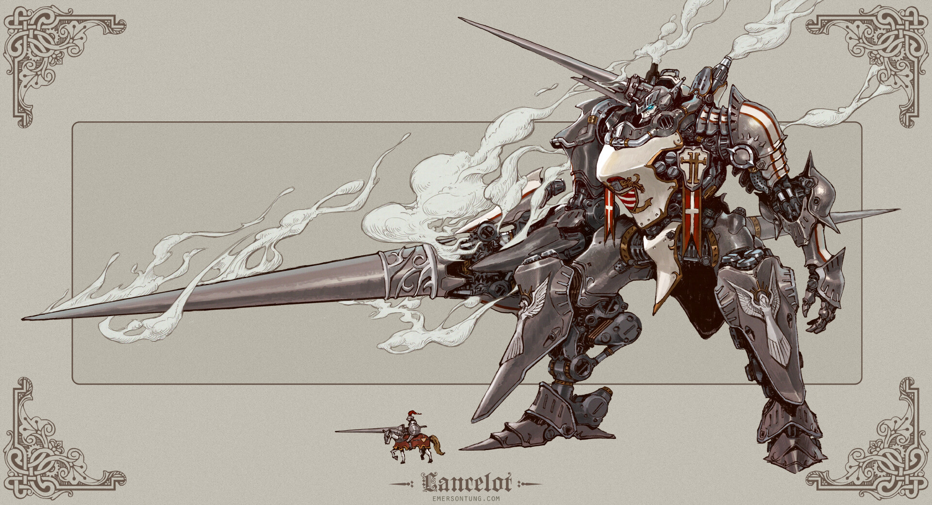 ArtStation - Steam Knight Lancelot, Emerson Tung