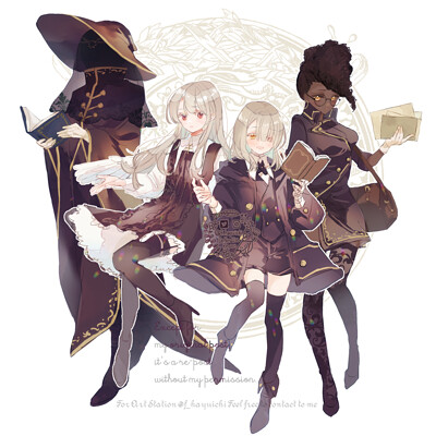 Artstation Character Design Japanese Fantasy Black And Hijab Girls