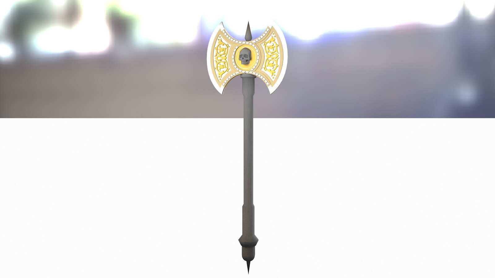 Fantasy Double Bladed 3D Axe
