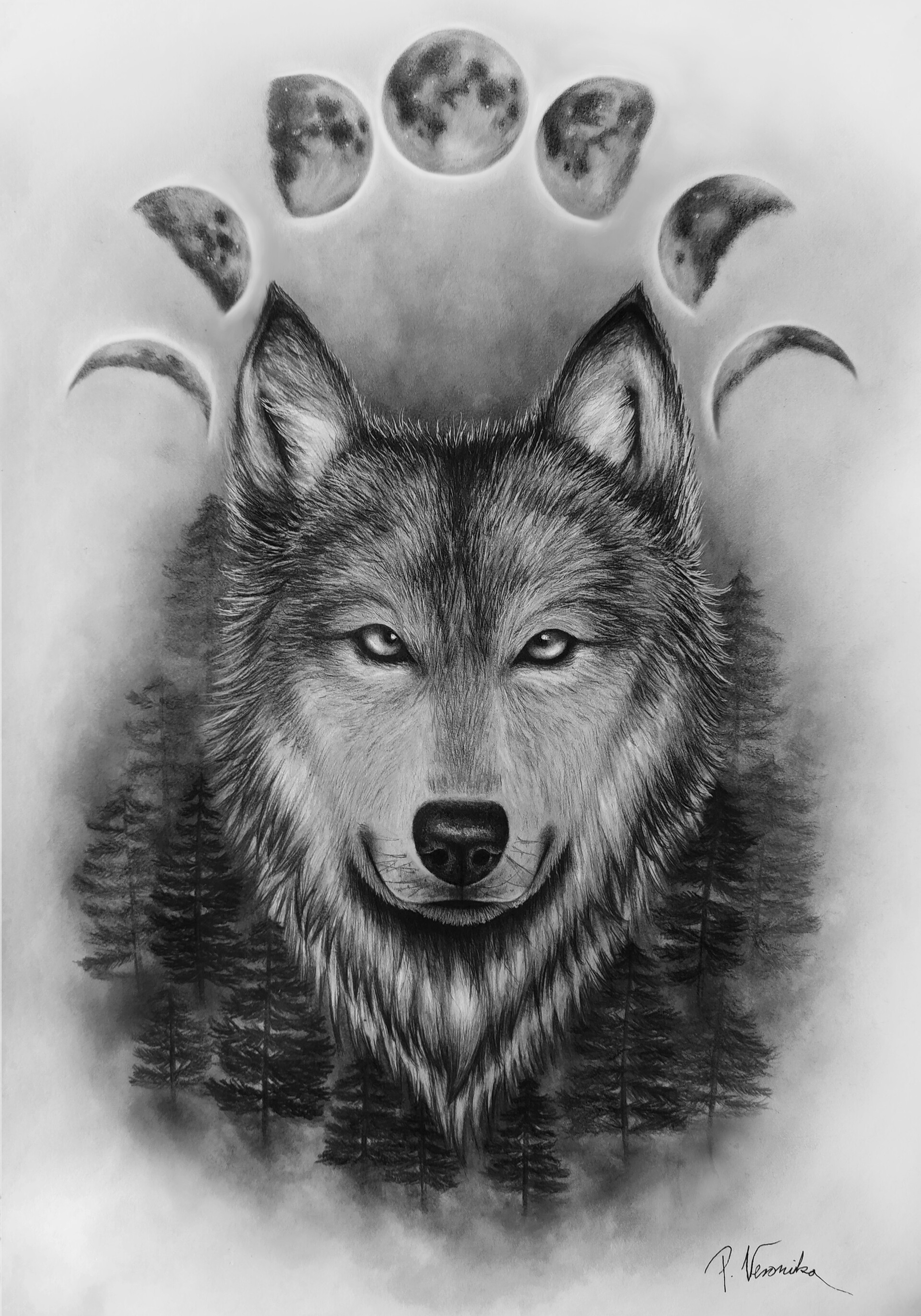 ArtStation Wolf tattoo design
