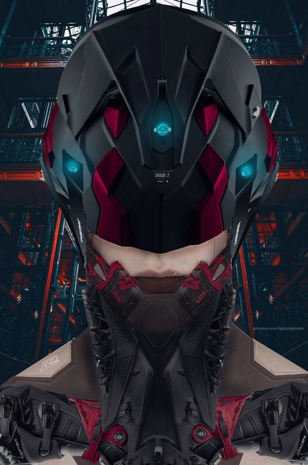 lightning mantis - Androide face