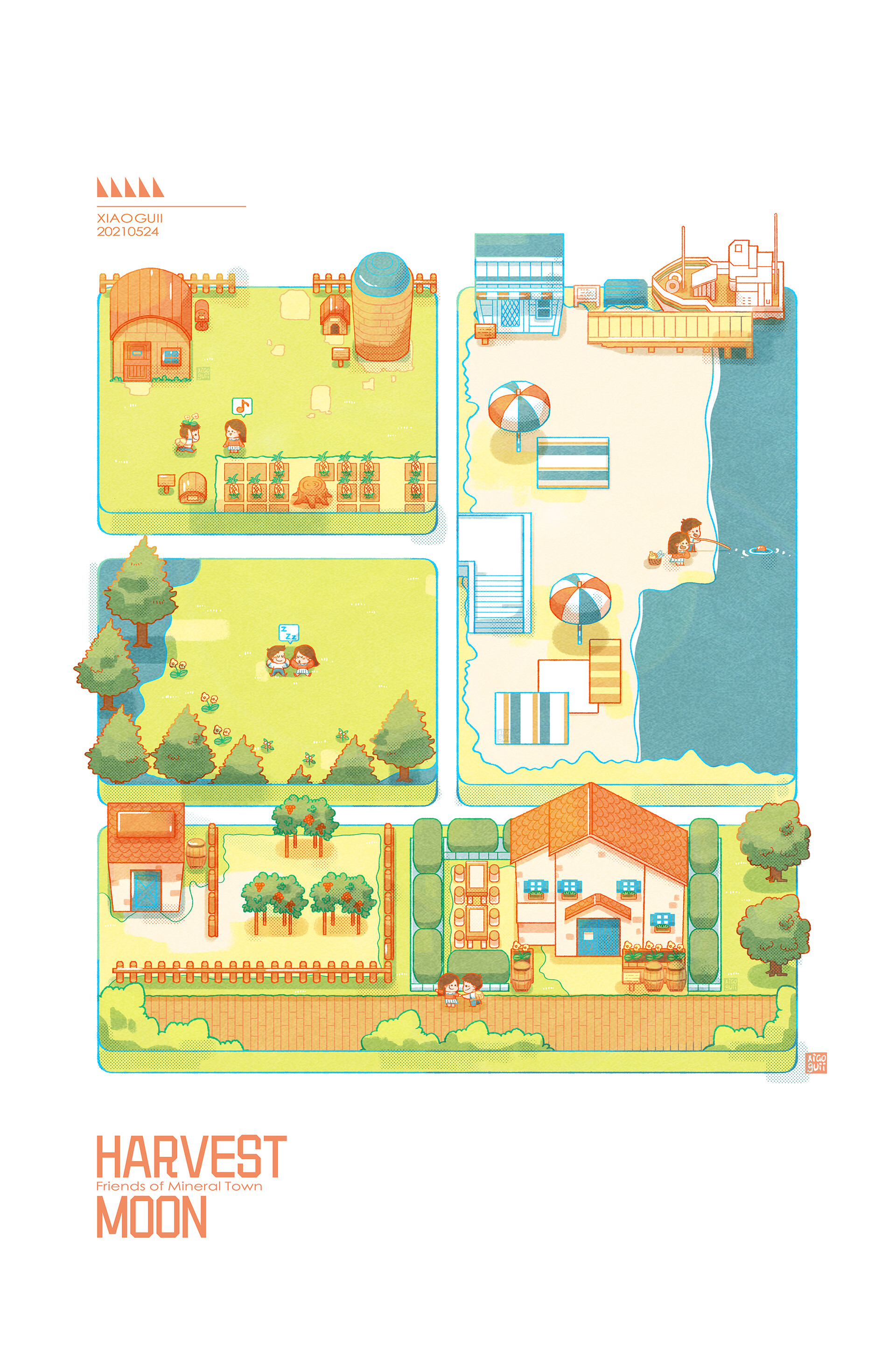 ArtStation Fan ArtHarvest Moon Friends of Mineral Town