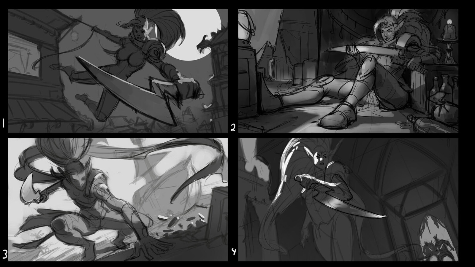 First round of sketches for Adalia
