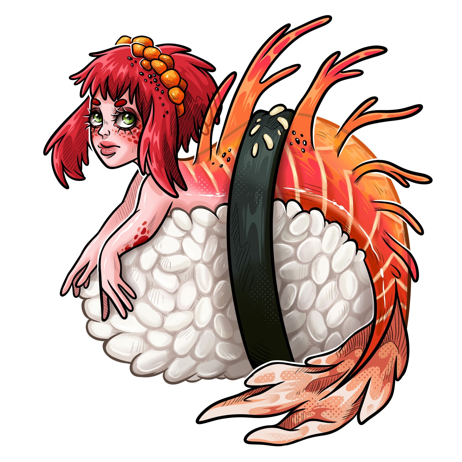 The First Love Of Sushi Restaurant Owner Is A Mermaid ArtStation - Sushi-mermaid