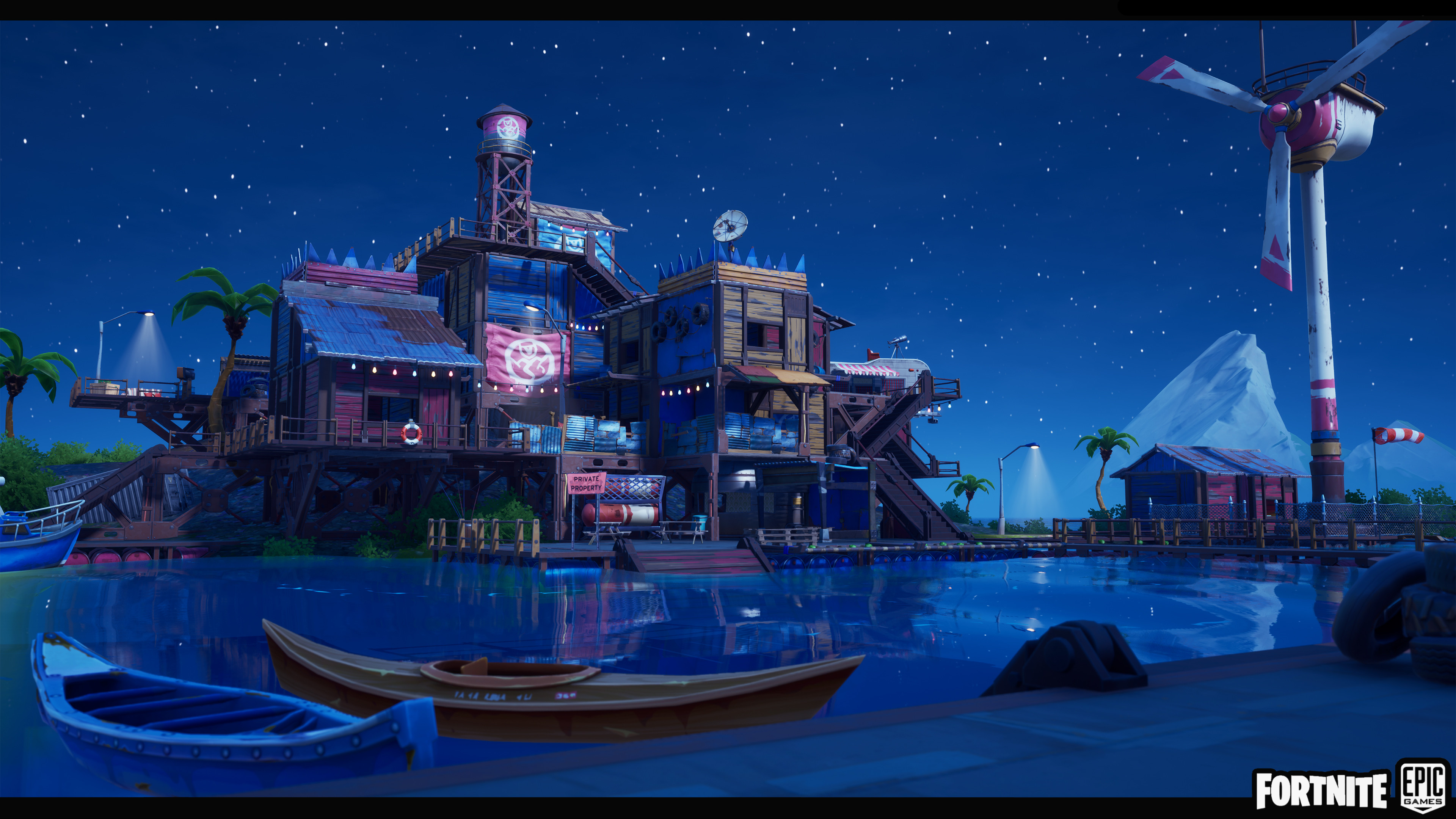 Shanty Town at night. Extra Set dressing for screenshot.