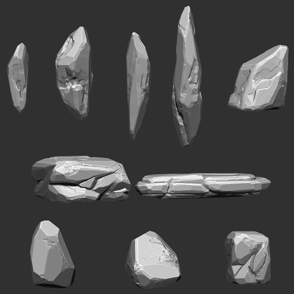 Sculpted Highpoly Rocks