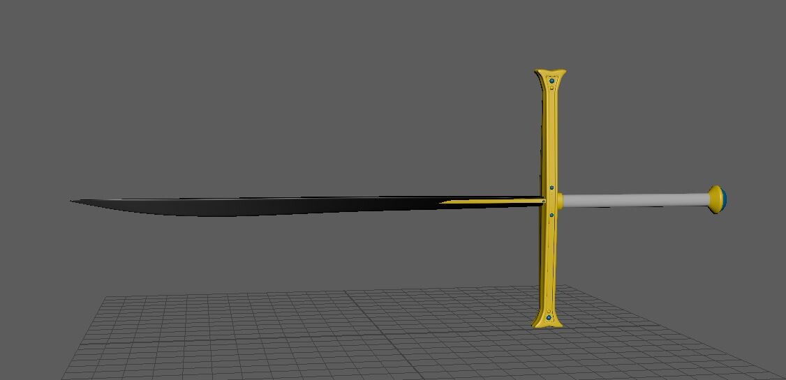 Modelado 3D Espada en Solidworks Mihawk - One piece 