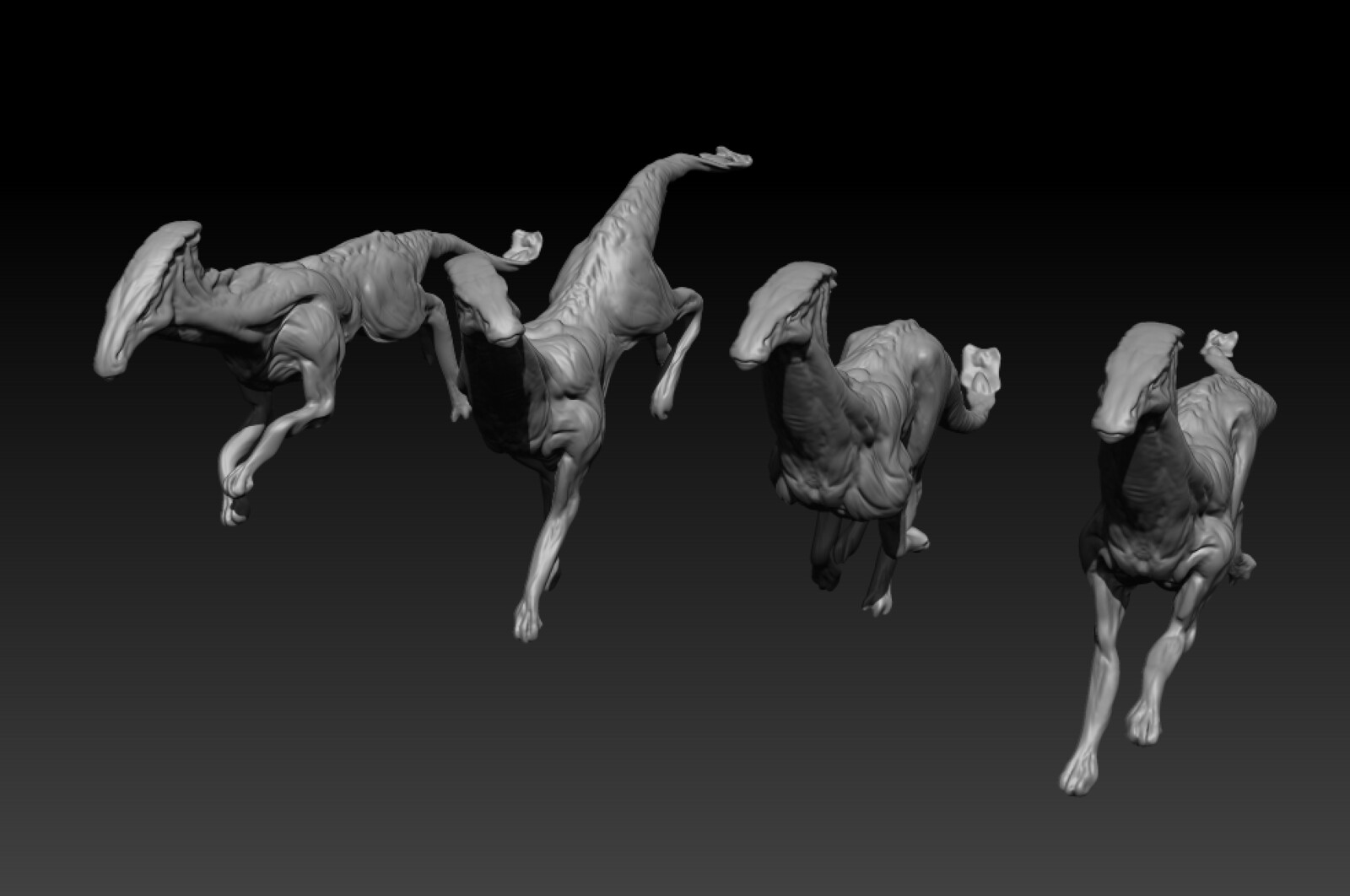 Four variants posed using masking.