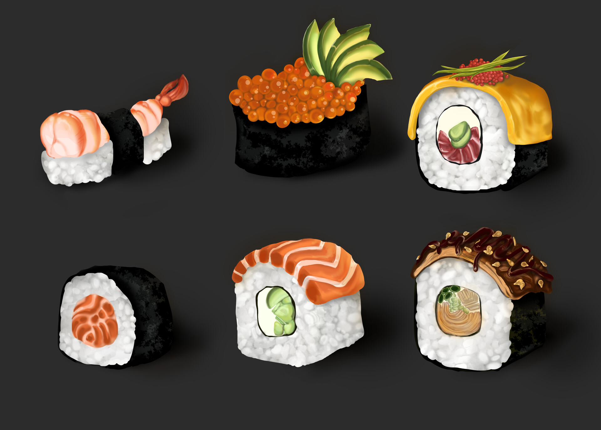 ArtStation - Sushi, roll set