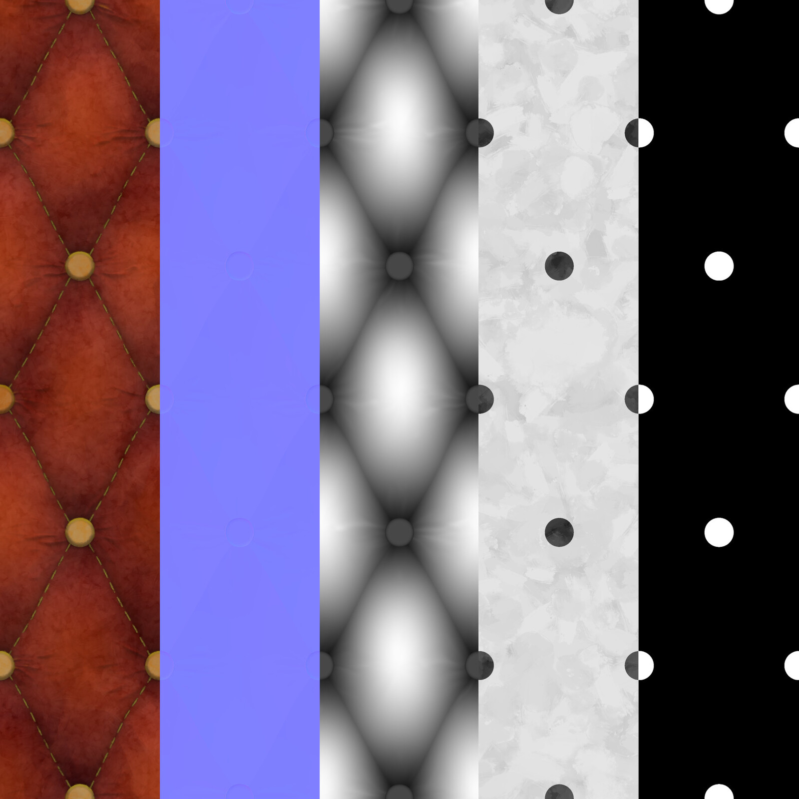 Basecolor, Normal, Height, Roughness, Metal