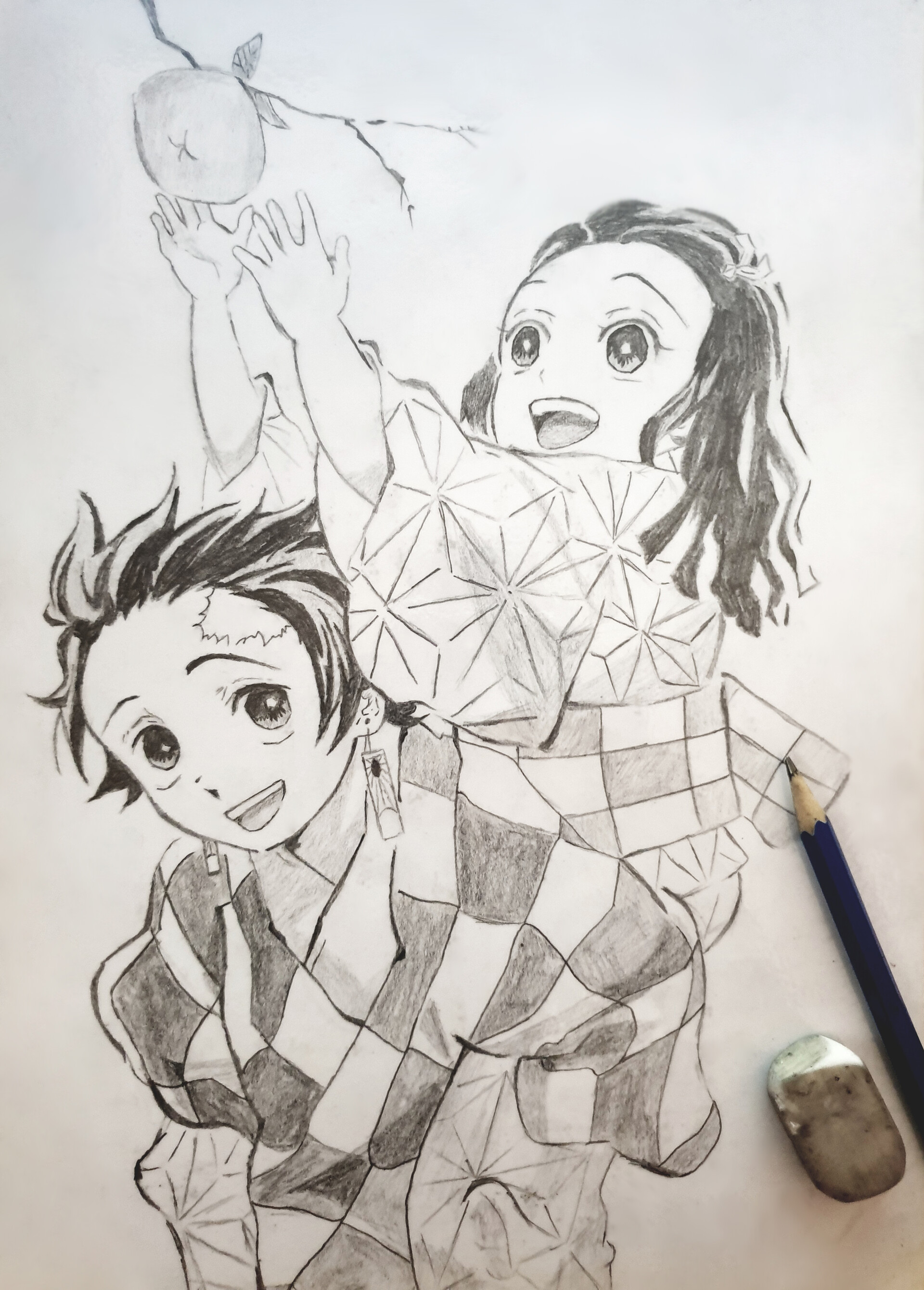 Tanjiro and nezuko pixel art