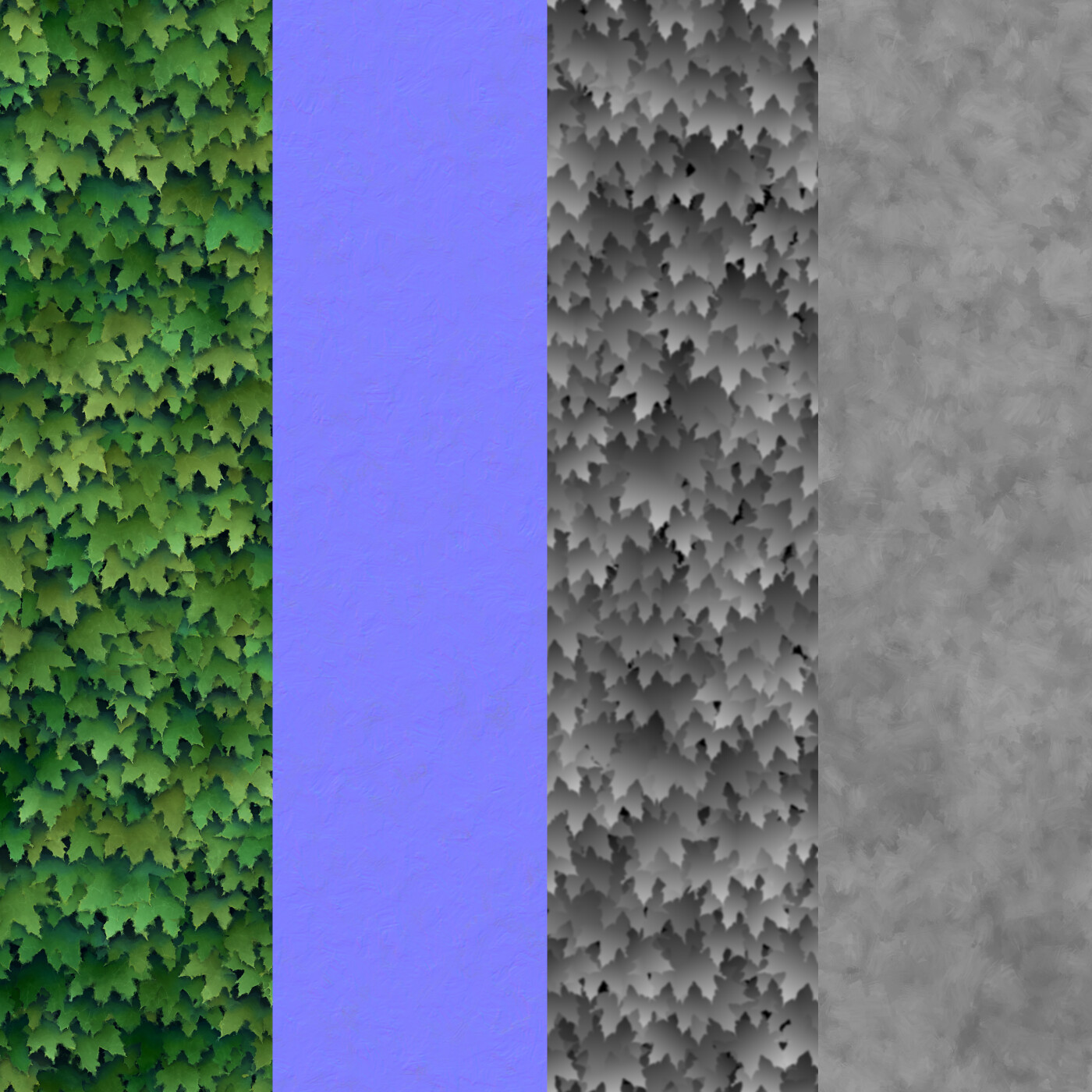 Basecolor, Normal, Height, Roughness