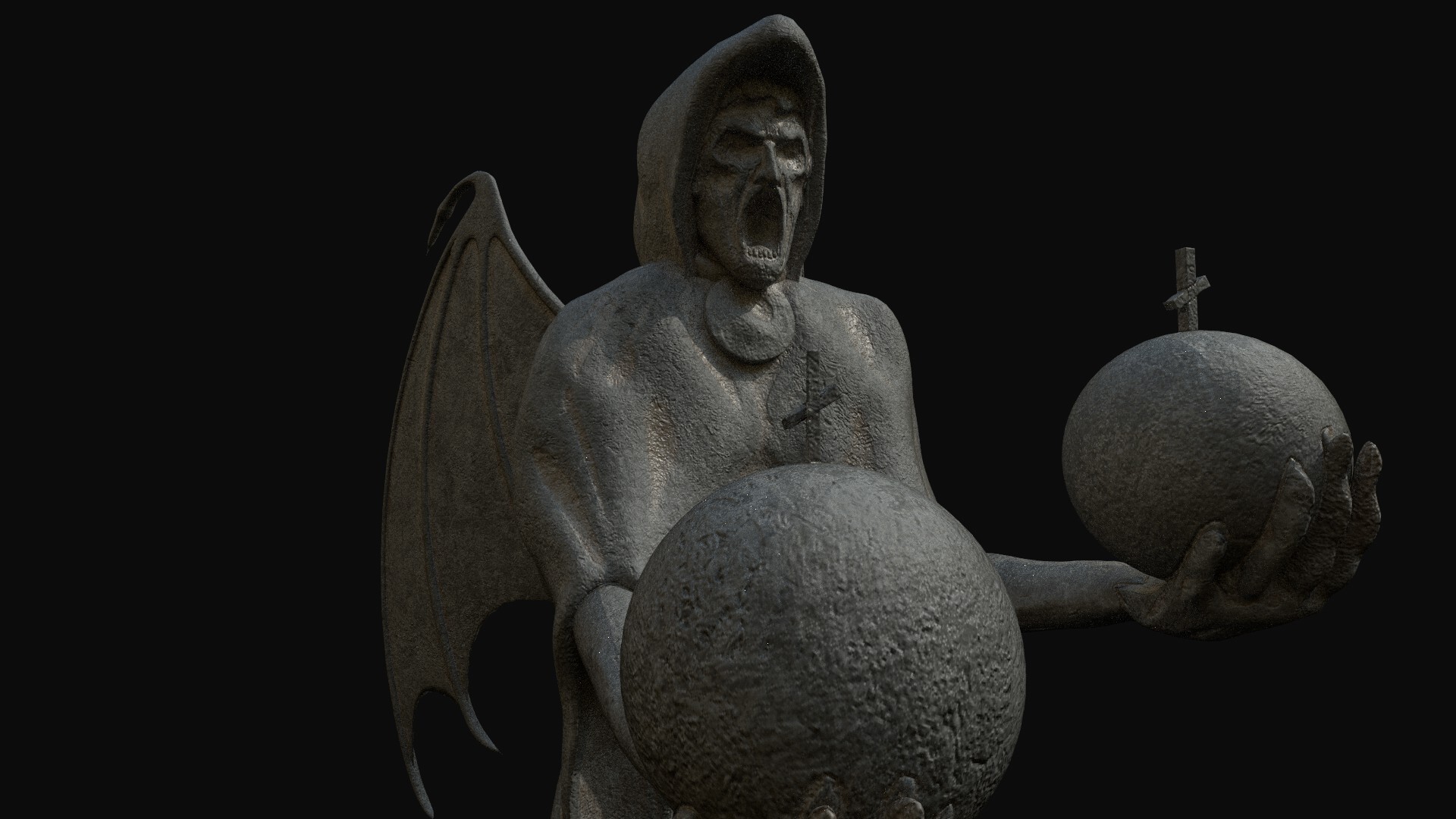 ArtStation Evil angel statue