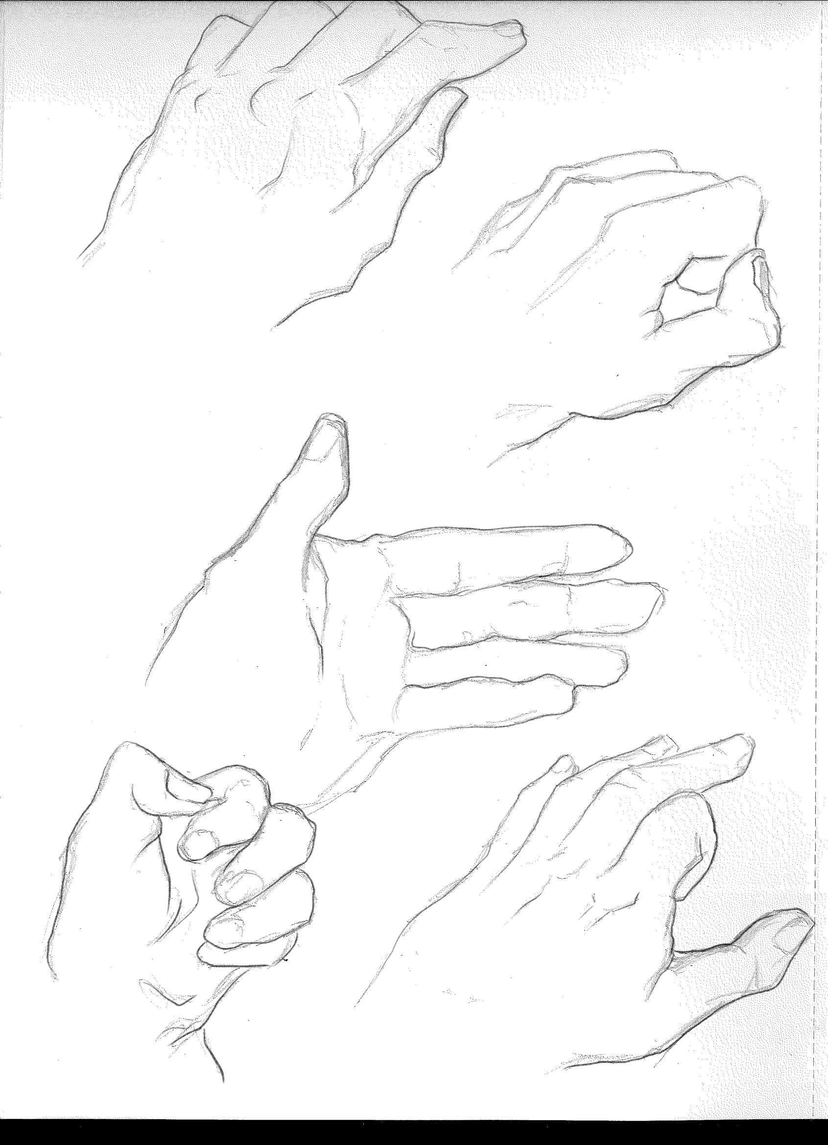 ArtStation - Hand studies, traditional