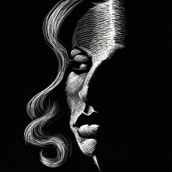 scratchboard art