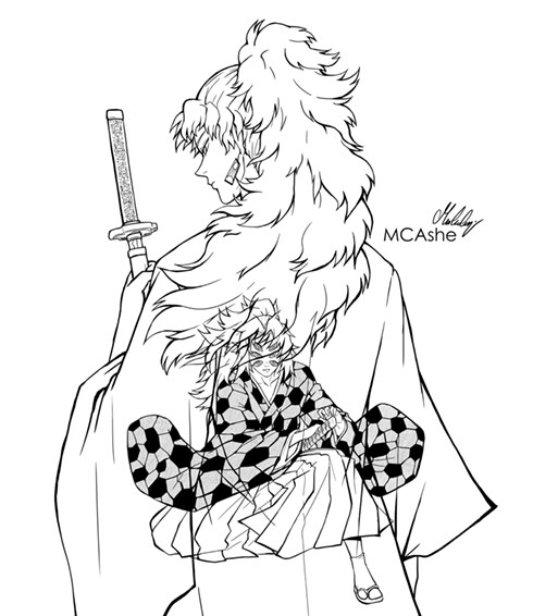 ArtStation - FA kimetsu no yaiba : Kokushibou 🌙🌝