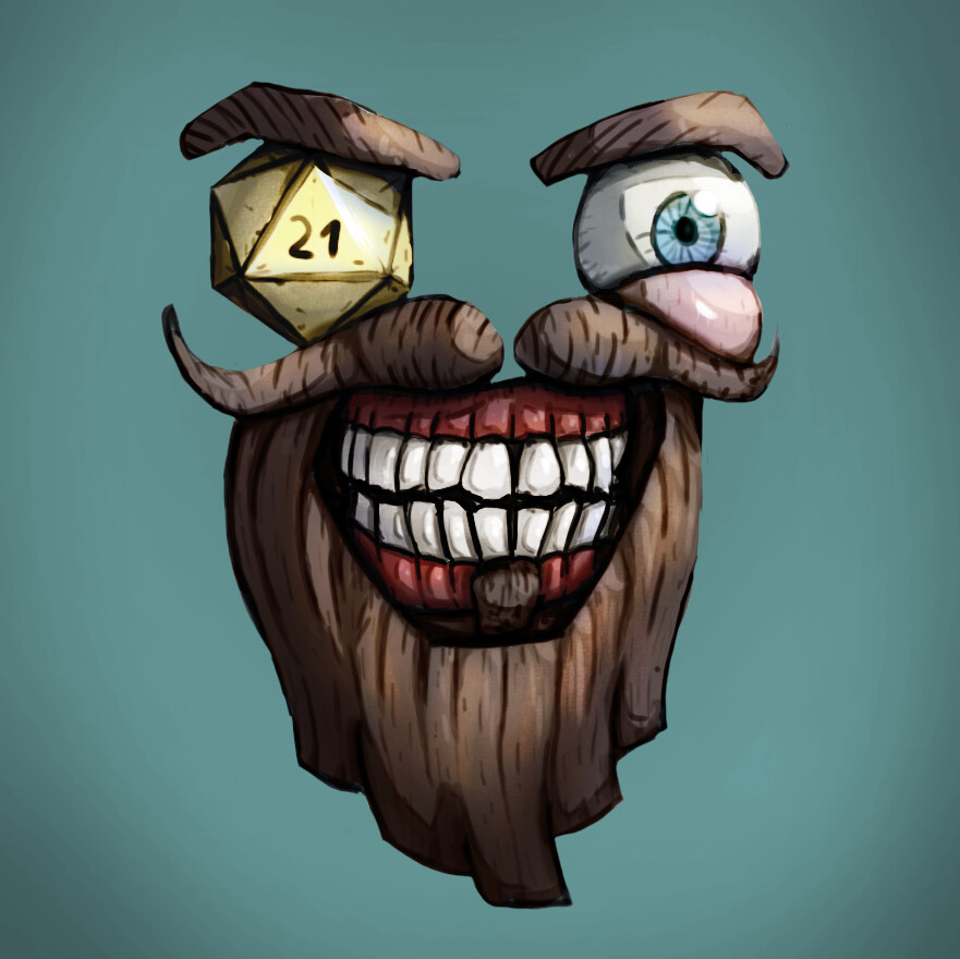 Finished social media character and Twitter profile image for HDF Games.
