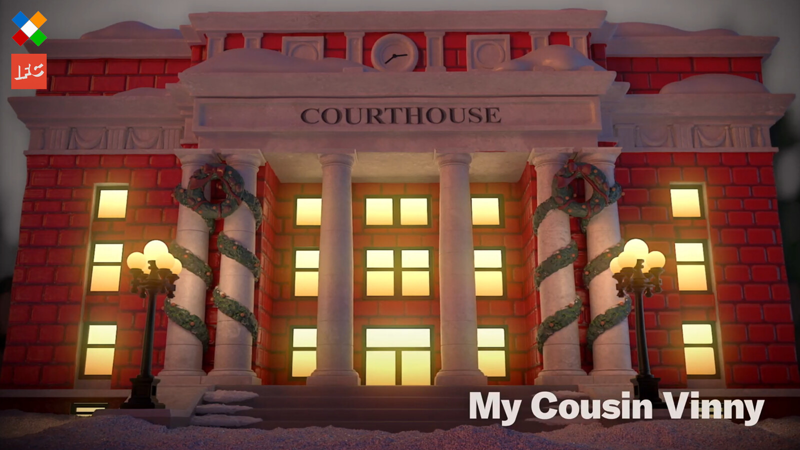 Courthouse final look in the spot. Responsible for Courthouse model and textures, minus the wreaths around it.