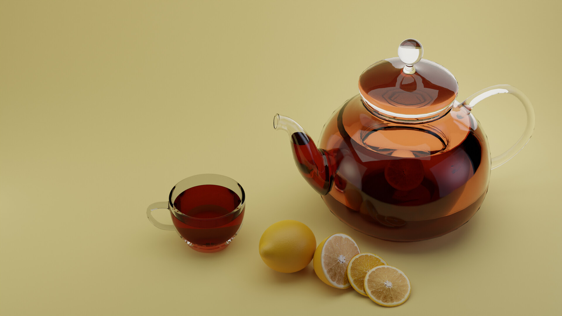 ArtStation Kettle and lemon tea