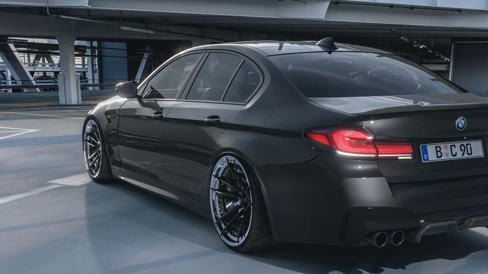 bmw m5 cs  stanced with special rims