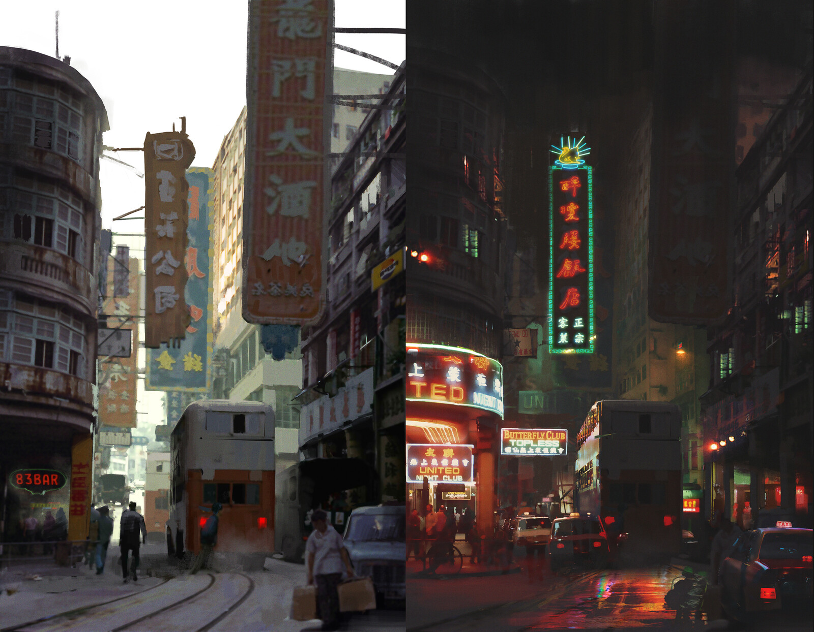 Scene and lighting Study for HongKong 70s