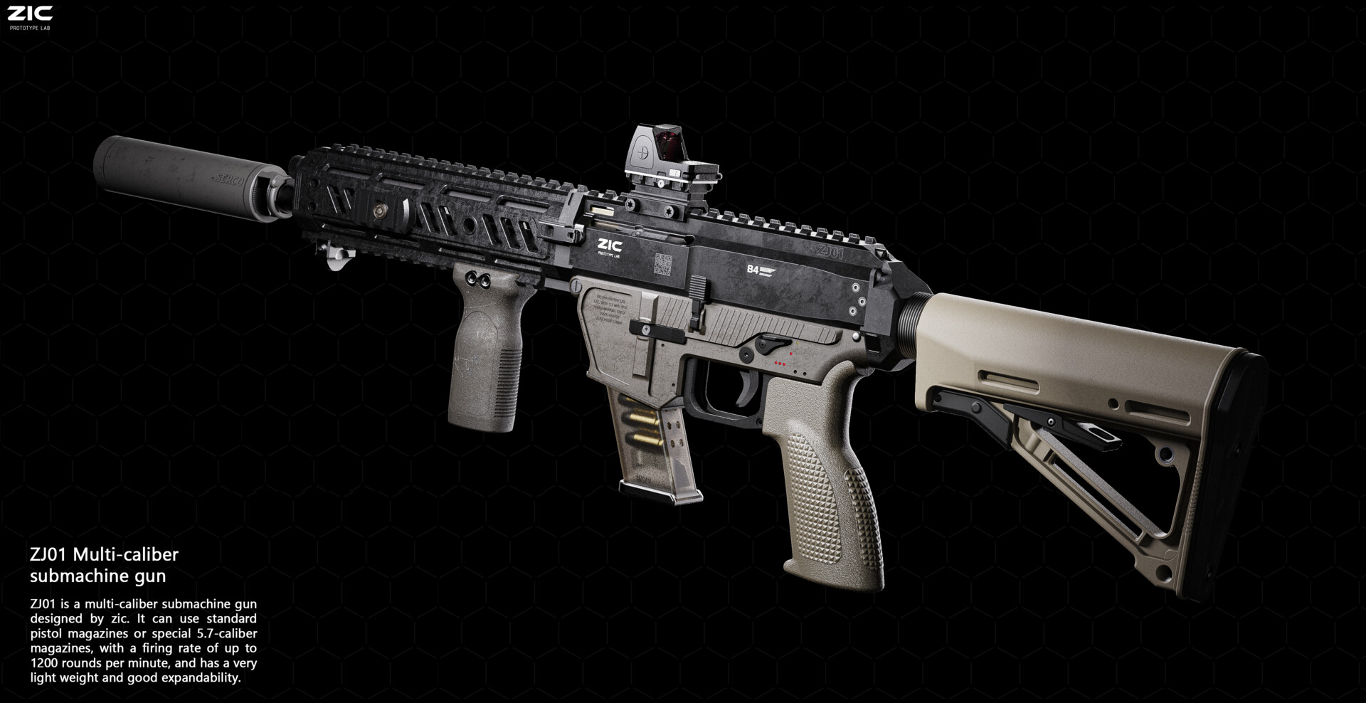 ZIC ZJ01 multicaliber submachine gun